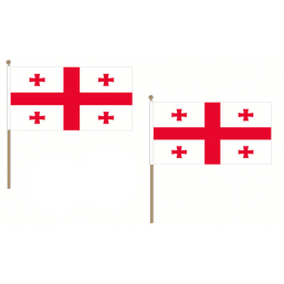 Georgia Republic Fabric National Hand Waving Flag Flags - United Flags And Flagstaffs