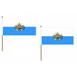 San Marino Fabric National Hand Waving Flag Flags - United Flags And Flagstaffs